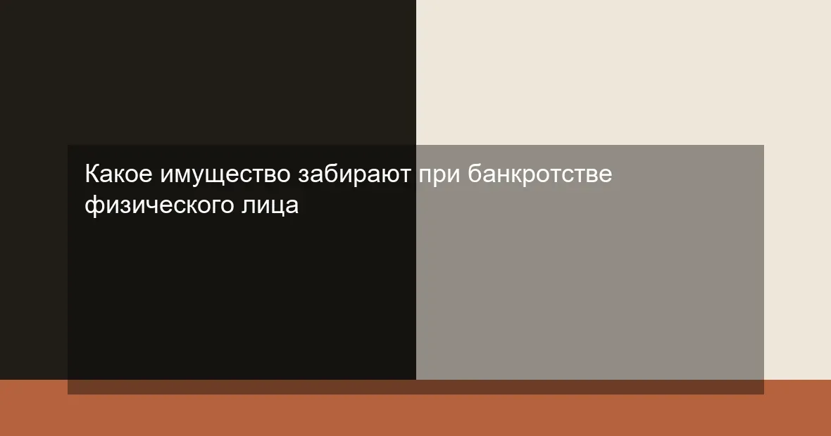 Какое имущество забирают при банкротстве физического лица