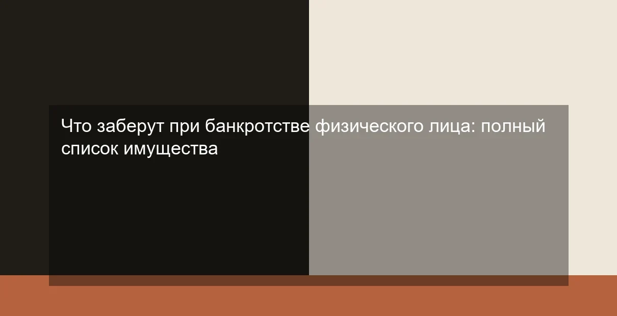 Что заберут при банкротстве физического лица: полный список имущества